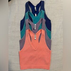 4-Pack Stretchy Cropped Tanks- Colors